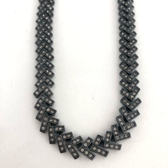 Ann Taylor Jewelry - Ann Taylor Gunmetal Rhinestone Chevron Necklace Ann Taylor Jewelry - Ann Taylor Gunmetal Rhinestone Chevron Necklace